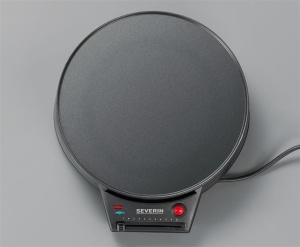 Aparat de clatite SEVERIN, Fier de calcat pentru clatite dulci si galete sarate, Aparat de clatite cu placa de gratar XXL (diametru 30 cm), setare continua a temperaturii, negru, CM 2198 - Img 7