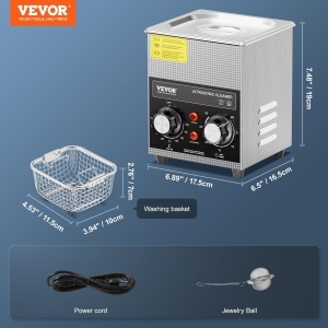 Aparat de curatare cu ultrasunete VEVOR 2L, 60W, cu incalzire si timer - Img 7