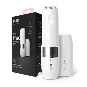 Aparat de epilat facial Braun FS1000, compact, alb, cu iluminare Smartlight