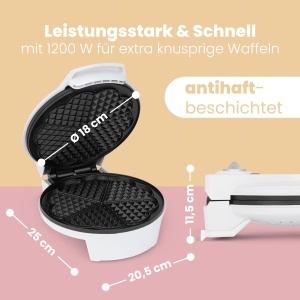 Aparat de facut clatite Clatronic WA 3491, 1200W, antiaderent, alb - Img 4