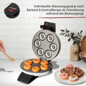 Aparat de facut mini-donuts Cloer 6121, 6 mini-donuts, 520W, alb - Img 3