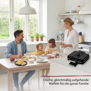 Aparat de facut vafe Cloer 1420, 1000 W, 2 Wafe, Antiaderent, Negru - Img 6