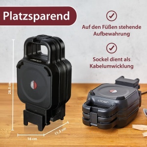 Aparat de facut waffles Cloer 6150, 800W, negru, inaltime ajustabila - Img 5