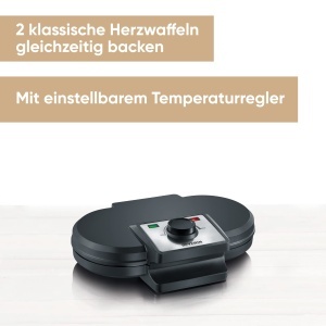 Aparat de facut waffles Severin WA 2106 1200W antiaderent design slim negru - Img 2