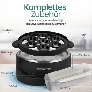 Aparat de fiert oua EMERIO, 7 oua, 8 limbi, BPA free - Img 8
