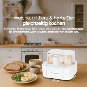 Aparat de fiert oua Emerio EB-115560, automat, 3 niveluri de fierbere, design unic - Img 2