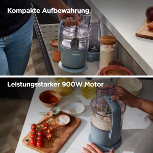 Aparat de gatit Kenwood MultiPro Compact FDP23.380, 600 ml, inox, albastru - Img 4