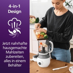Aparat de gatit pentru bebelusi Philips Avent SCF88320, 4-in-1, 1000 ml, cu mixer - Img 2