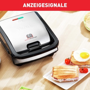 Aparat de gatit Tefal Snack Collection SW853D, 2 placi, antiaderente, negruinox - Img 3