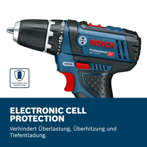 Aparat de gaurit cu acumulator Bosch Professional GSR 12V-15, 2.0Ah si 4.0Ah, negrualbastru - Img 2