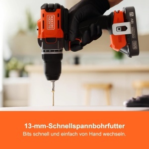 Aparat de gaurit si insurubat BLACKDECKER BCD382D2XK, 18V, 2 acumulatori 2.0Ah - Img 6