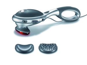 Aparat de masaj cu infrarosu Beurer MG 70, masaj cu atingere, pentru masajul spatelui, gatului, bratelor, picioarelor, doua accesorii diferite, functie de caldura cu infrarosu (1 pachet)