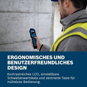 Aparat de masurat umiditate Bosch Professional GMP 1-13, 37 tipuri de lemn, IP 65 - Img 2