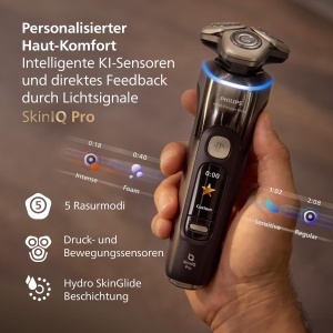Aparat de ras electric Philips i9000 Prestige Ultra XP940531 negru ras uscat si umed cu senzor de presiune si miscare - Img 6