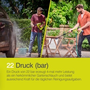 Aparat de spalat cu presiune RYOBI RY18PW22A-0, 22 bar, 3-in-1, portabil - Img 9