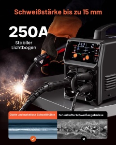 Aparat de sudura VEVOR MIG-250, 250A, 5-in-1, LCD - Img 3