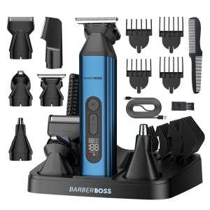 Aparat de tuns BarberBoss QR-6020, 5 in 1, cu acumulator, inox