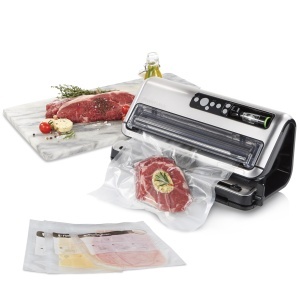 Aparat de vidat FoodSaver FFS006X, automat, cu role si 5 saci, argintiu