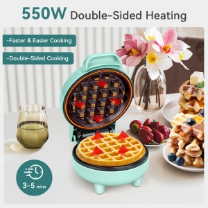 Aparat Mini Waffe Snailar 550W Design Compact Verde - Img 2