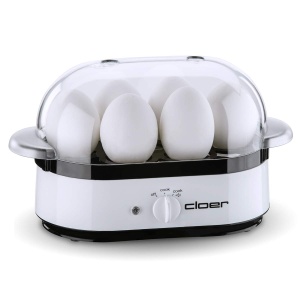 Aparat pentru oua Cloer 6081 cu mesaj acustic de completare, plastic, alb