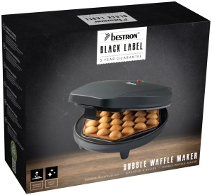 Aparat pentru vafe Bestron Bubble-Waffeleisen 700W antiaderent mat negru - Img 3