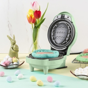 Aparat pentru vafe Giles Posner Mini-Waffeleisen, 5-in-1, placi detasabile, pastelor verde - Img 9