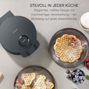 Aparat pentru vafe SEVERIN WA 2117 1000 W NegruInox Invelis antiaderent fara PFAS - Img 4