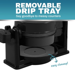 Aparat pentru Wafe Elite Gourmet EWM460 Rotativ Antiaderent Negru - Img 5