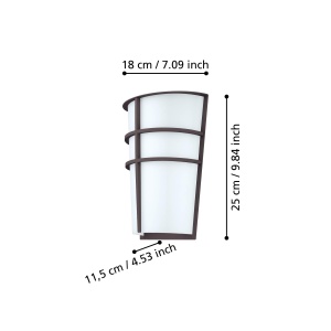 Aplica de perete LED Eglo Breganzo, 2 surse, IP44, antracit, design modern - Img 4