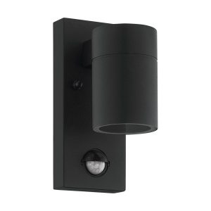 Aplica de perete LED Eglo Riga 5, cu senzor de miscare, negru, IP44