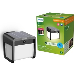 Aplica de perete solara Philips Ezra LED senzor de miscare lumina alba 3000K negru