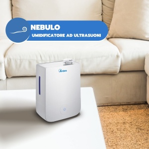ARDES - AR8U10 Umidificator cu ultrasunete NEBULO 30W, umidificator profesional de camera pentru casa si birou, capacitate 4 litri, 3 niveluri de abur, cu panou mare de control tactil, silentios si elegant, alb - Img 4