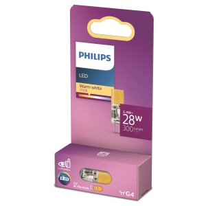 Arzator standard LED Philips, inlocuitor pentru halogen 28W, priza G4, lumina alba calda 2700K, - Img 1