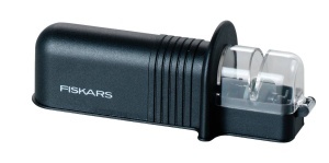 Ascutitor de cutite Fiskars Roll-Sharp, ceramic, negru, 15 x 6 cm