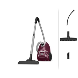 Aspirator compact cu geanta Rowenta, 750 wati, sac de praf de 3 litri, instrument pentru crapaturi 2 in 1, set pentru casa si masina, pentru toate tipurile de podea, design compact, aspirator de podea, rosu inchis/argintiu, RO3969EA - Img 11