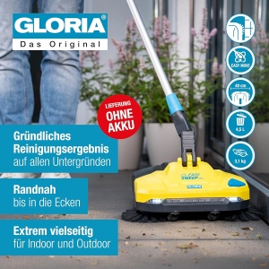Aspirator cu acumulator GLORIA EasySweep 18V pentru interior si exterior, 40cm latime de lucru - Img 2