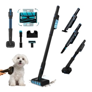 Aspirator cu matura Cecotec Scoba 2100 Twice Animal, motor digital fara perii, aspiratie de 20m kPa, 210W, design ultra-usor, cap motorizat cu perie dubla, perie pentru par de animale de companie. - Img 1