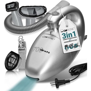 Aspirator de mana Clatronic(r) cu 700 de wati si greutate redusa | Aspirator pentru aspirarea tapiteriei, masinilor, computerelor si multe altele. | Aspirator cu cablu de 6 m si filtru permanent de praf | incl. accesorii | HS 2631