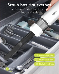 Aspirator de mana Goobay 77828, 80 W, alb, autonomie 25 min, accesorii multiple - Img 4