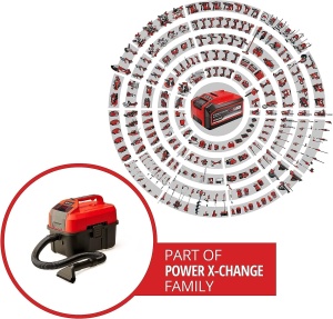 Aspirator fara fir TE-VC 18/10 Li-Solo Power X-Change (rezervor de 10 litri, inclusiv furtun de 2 m, duza creed/perie + perna/duza universala, fara baterie si incarcator), rosu - Img 3