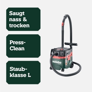 Aspirator Metabo ASA 20 L PC, 1200 W, pentru umed si uscat, Staubklasse L - Img 2