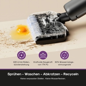 Aspirator multifunctional Eureka FloorShine 460 fara fir 4-in-1 17 kPa functie de spalare si uscare autonomie 30 min - Img 8