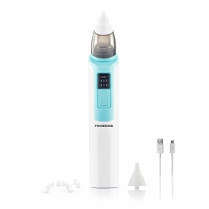 Aspirator nazal electric pentru bebelusi Nizi InnovaGoods, 6 trepte, alb-albastru