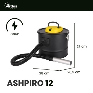 Aspirator profesional Ardes AR4A12 Ashpiro, 12L, 800W, negru-galben - Img 2