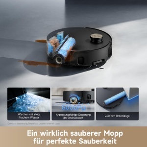Aspirator robot Dreame Aqua10 Roller, 30000 Pa, cu mop umed, negru - Img 2