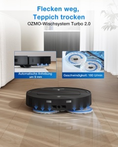 Aspirator robot ECOVACS DEEBOT T50 Omni, 25000 Pa, cu functie de spalare, negru - Img 6
