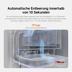 Aspirator robot Xiaomi X20 cu statie de auto-golire, 6000Pa putere, 4L rezervor - Img 9