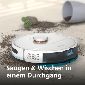 Aspirator si mop robot Philips Homerun Serie 2000 XU210025, 6000pa, Alb - Img 2