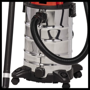 Aspirator umed/uscat Einhell TC-VC 1930 S (1.500 wati, recipient din otel inoxidabil de 30 l, racord de suflare, inclusiv furtun de aspiratie din plastic, duza combinata, duza pentru crapaturi si diverse filtre) - Img 5