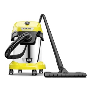 Aspirator umed/uscat fara fir Karcher WD 3-18, incl. filtru, crapatura si duza de aspiratie umeda/uscata, 225 wati, recipient din plastic: 17 l, furtun de aspiratie: 2 m, fara baterie, fara incarcator, galben - Img 2